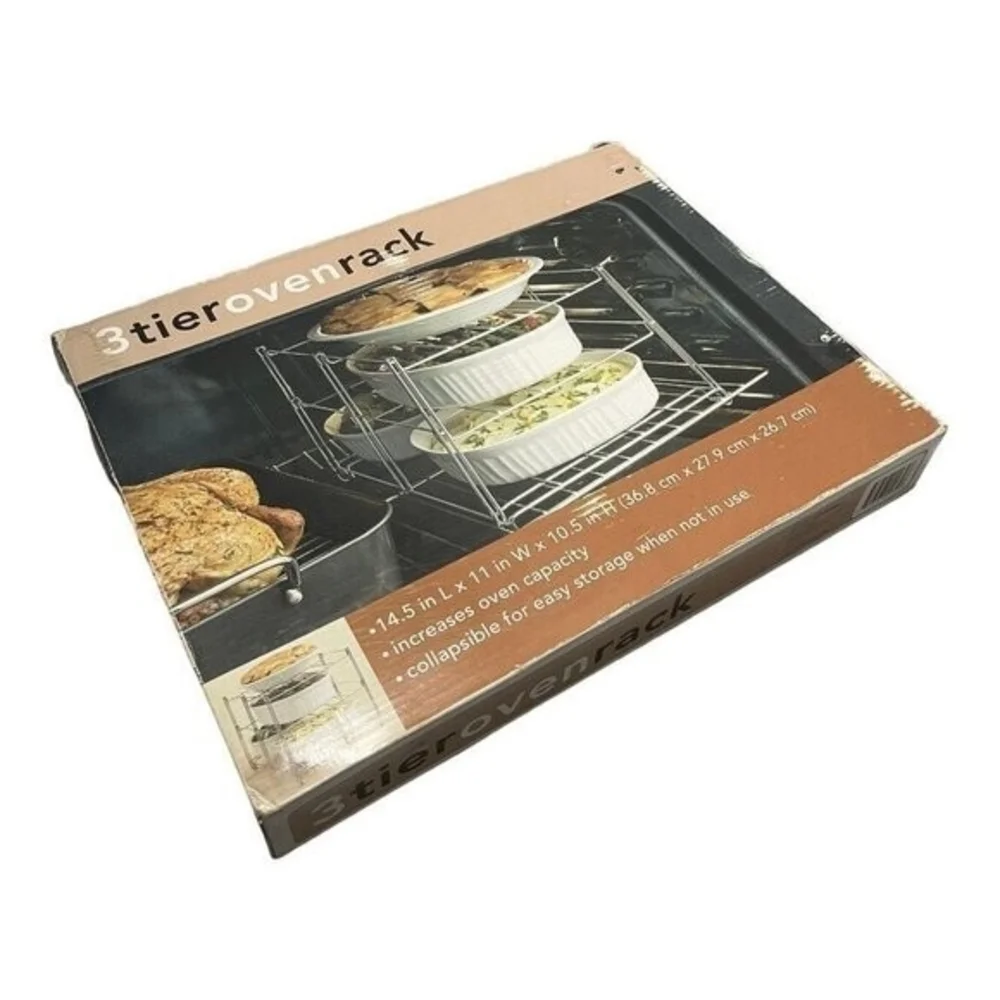 3-Tier Collapsible Oven Rack Heavy Duty Wire Rack 14.5